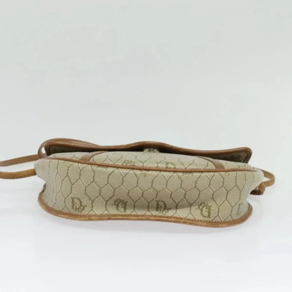 Christian Dior Honeycomb Canvas Shoulder Bag PVC Beige Gold Auth 136410 - Picture 5 of 15